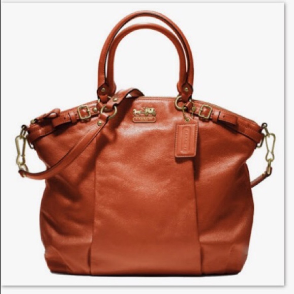 Coach Persimmon Leather Madison Lindsey Hobo Bag